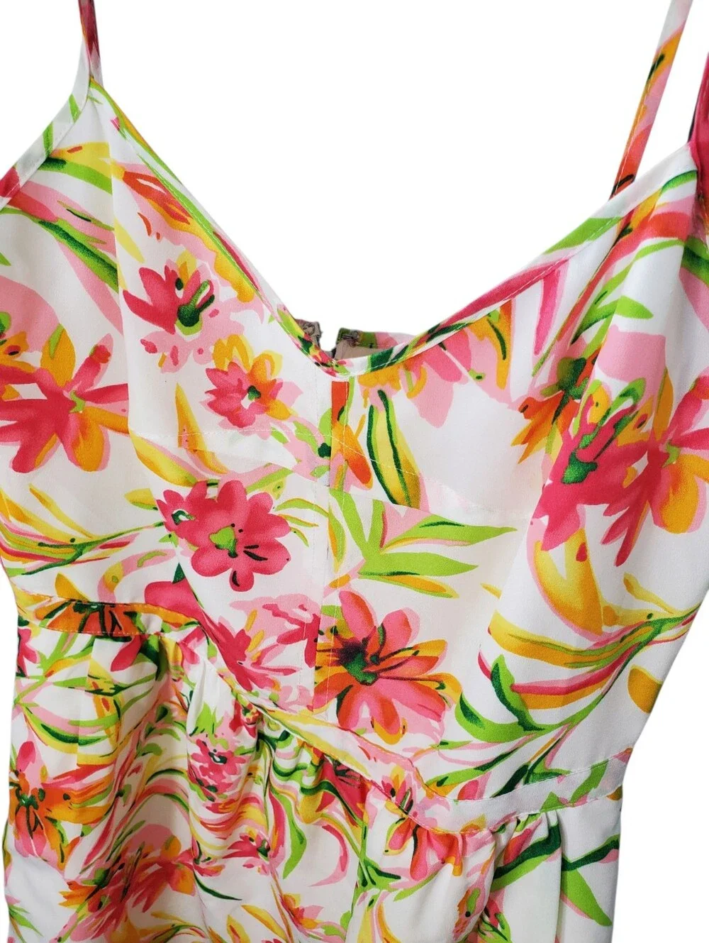 J. Crew Floral Spaghetti-Strap Mini Dress in Yellow & Pink